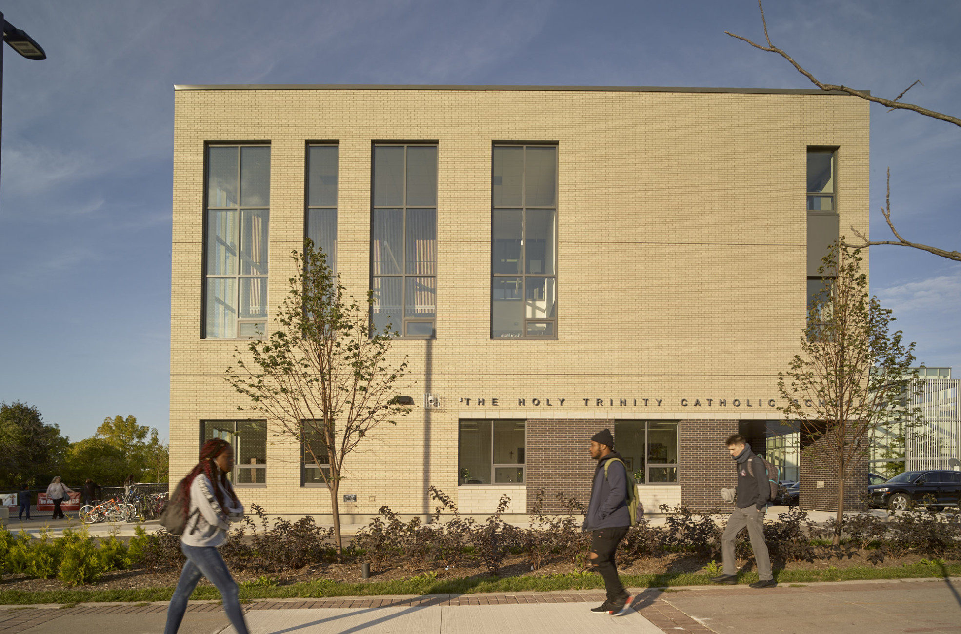 Holy Trinity Catholic School Toronto District Education Board Moriyama Teshima architect architecture design building construction brick Lakeshore Lake Ontario Humber College Colonel Samuel Smith Park