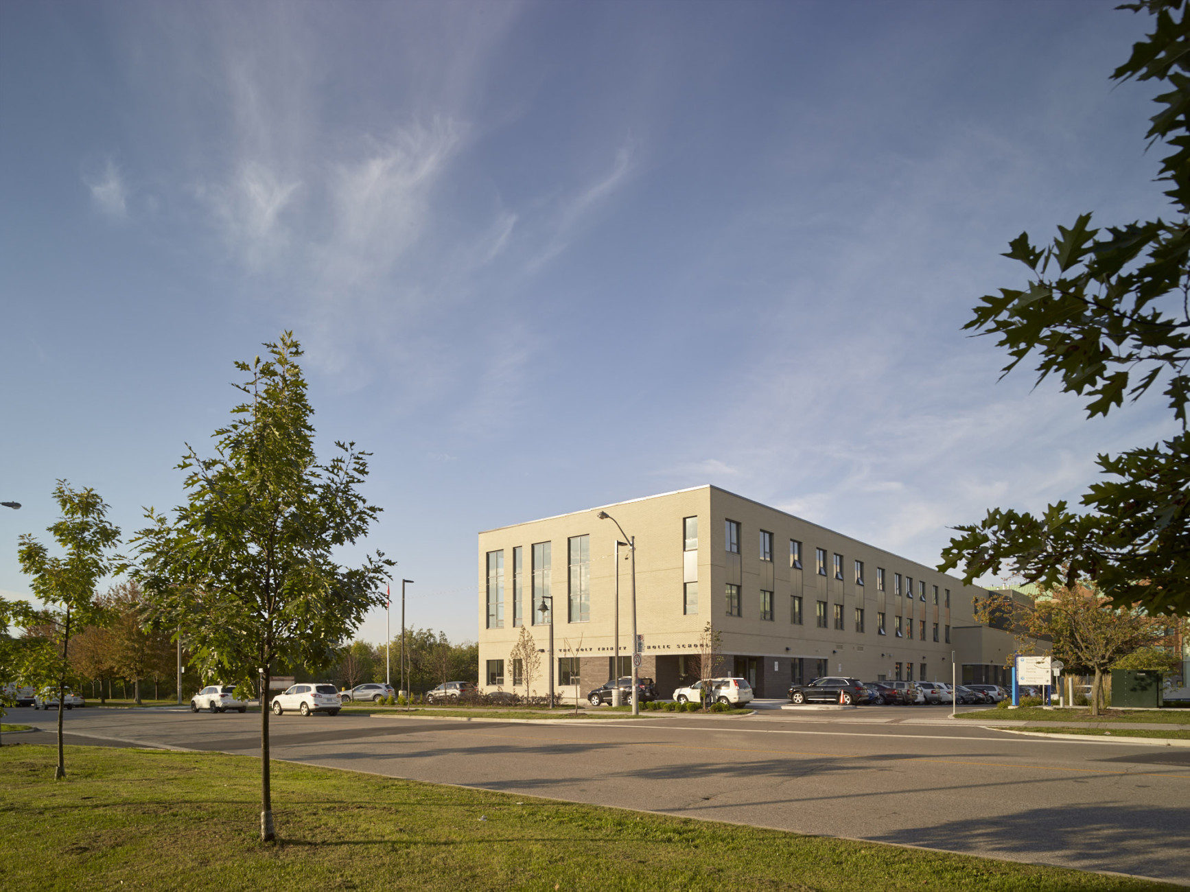 Holy Trinity Catholic School Toronto District Education Board Moriyama Teshima architect architecture design building construction brick Lakeshore Lake Ontario Humber College Colonel Samuel Smith Park