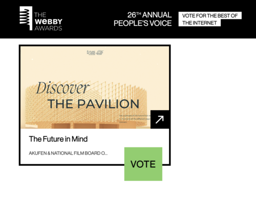 Canada Pavilion at Expo 2020 Website Nominated for Webby!