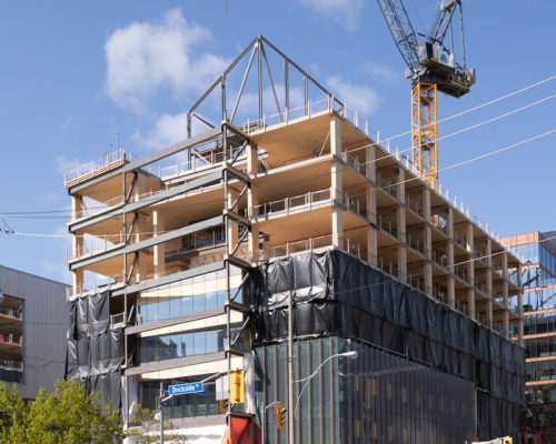 Limberlost Place Iconic Peaked Roof Beginning to Take Shape