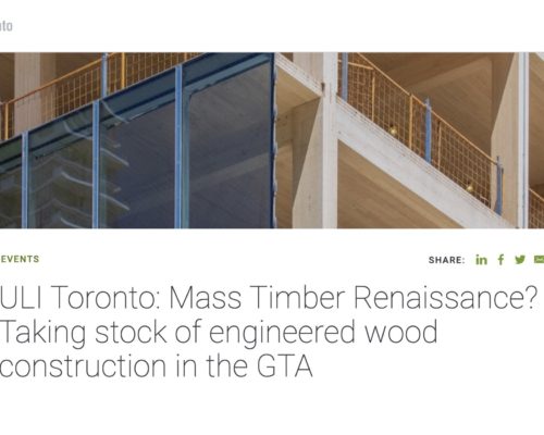 ULI Toronto Event on Mass Timber Construction