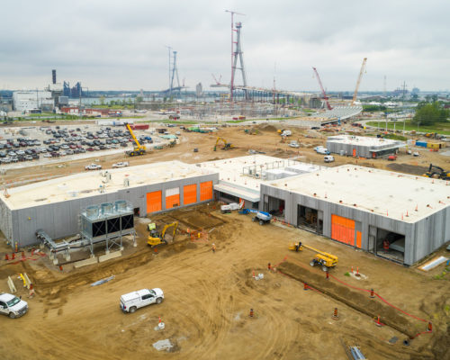 Construction at the Canadian Port of Entry of the Gordie Howe International Border Crossing
